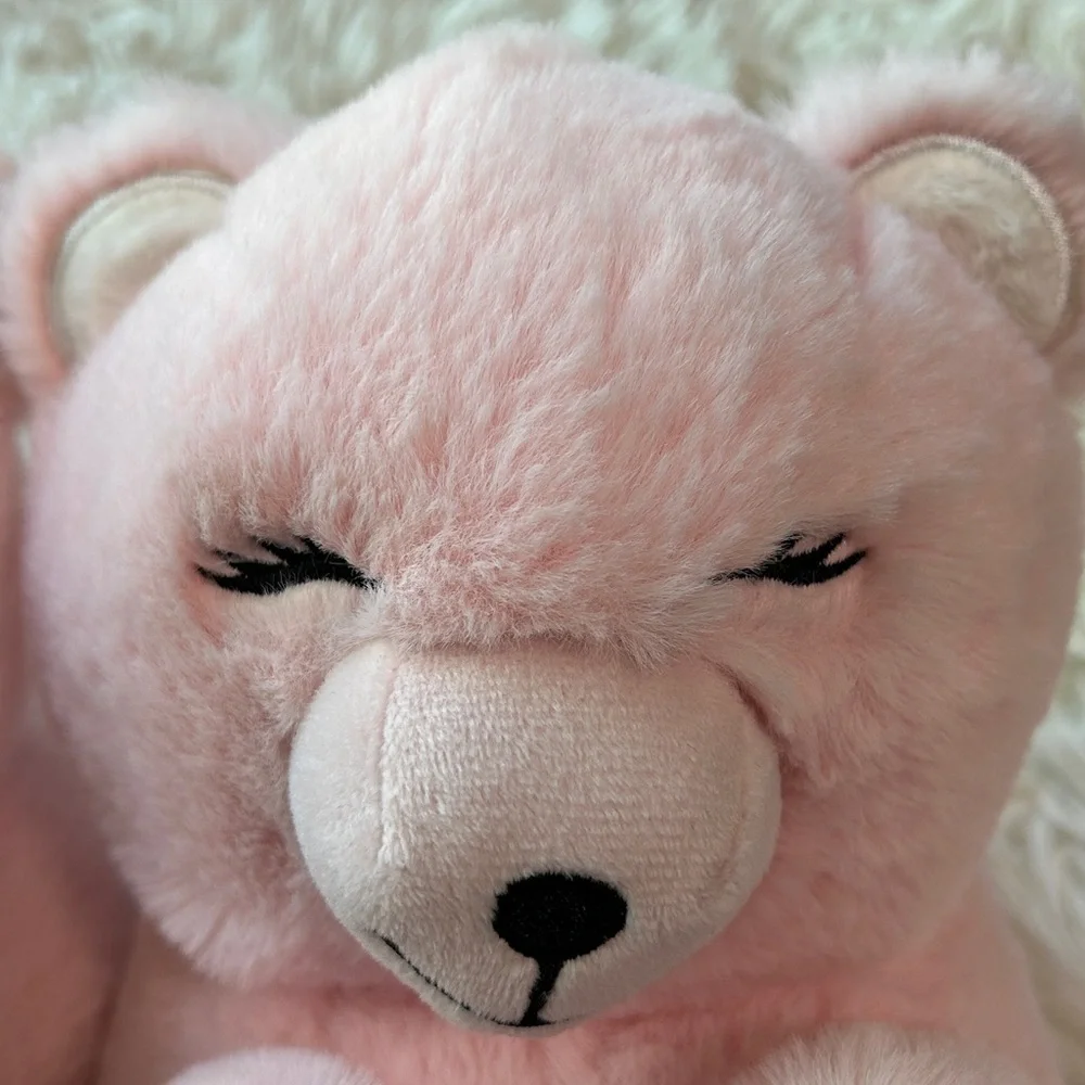 Old Navy Faux-Fur Pink Teddy Bear Critter Soft Plush Slippers for Girls XL (3-4)